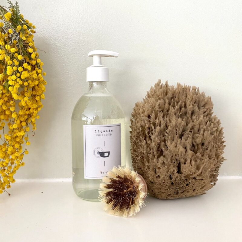 Brosse casserole fibre d'agave et laiton