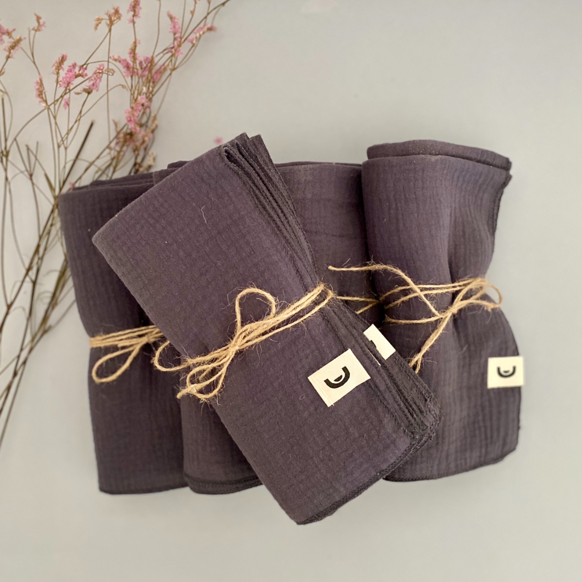 serviettes-gaze-okjo-gris-anthracite