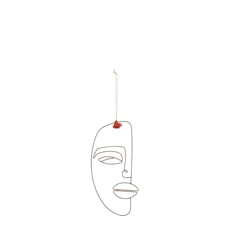 Visage en métal à suspendre