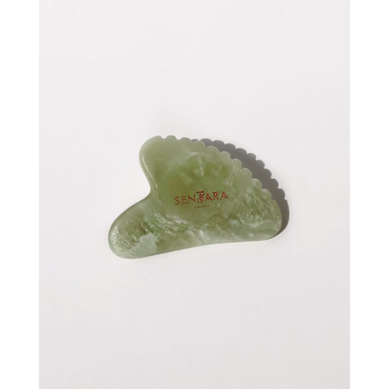 Gua Sha Jade Vert à dents